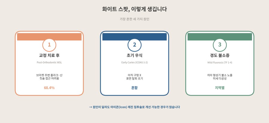 화이트 스팟의 대표 원인 세 가지